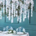 Διακοσμητικό Backdrop με λευκά Λουλούδια 180εκ.