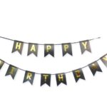 Διακοσμητικό μπάνερ μαύρο "Happy birthday"