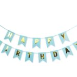 Διακοσμητικό μπάνερ μπλε "Happy birthday"