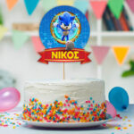Διακοσμητικό Topper Τούρτας με όνομα - Sonic - Image 2