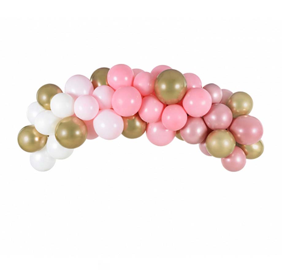 DIY Γιρλάντα με Μπαλόνια Ροζ-Χρυσό 200cm