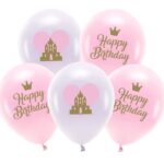 Eco Μπαλόνια Happy Birthday ροζ (5 τεμ)