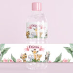 Ετικέτες για μπουκάλια νερού - Ζώα της Ζούγκλας Κορίτσι (8 τεμ)