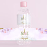 Ετικέτες νερού Μονόκερος Φλοράλ (8 τεμ)