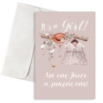 Ευχετήρια Κάρτα Βάπτισης Vintage - "It's a Girl!"