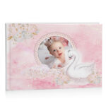 Βιβλίο Eυχών βάπτισης με φωτογραφία - Κύκνος