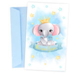 Ευχετήρια Κάρτα για αγοράκι - Ελεφαντάκι