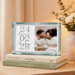 Γυάλινη κορνίζα  με εφέ καθρέπτη  ζευγάρι με φωτογραφία