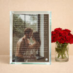 Γυάλινη κορνίζα  με εφέ καθρέπτη λόγια αγάπης