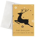 Γιορτινή Κάρτα "Καλά Χριστούγεννα & Ευτυχισμένο Το Νέο Έτος" με Ελαφάκι