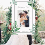 Κάδρο Photo Booth Γάμου Gold & Green