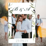 Κάδρο Photo Booth Γάμου - Φύλλα Ελιάς