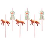 Καλαμάκια χάρτινα Άλογο Vintage (6 τεμ)