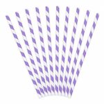 Καλαμάκια χάρτινα Λιλά ριγέ (10 τεμ)