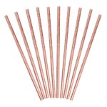 Καλαμάκια χάρτινα ροζ χρυσά (10 τεμ)