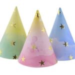 Καπέλα πάρτυ Παστέλ με αστεράκια (6 τεμ)