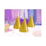 Καπελάκια πάρτυ Χρυσά Ιριδίζον (6 τεμ) - Image 2