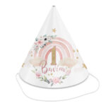 Καπελάκια πάρτυ ουράνιο τόξο 1st (4 τεμ)