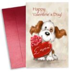Κάρτα Αγίου Βαλεντίνου - Σκυλάκι Vintage