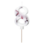 Άσπρο κεράκι με φυσικά λουλούδια - Αριθμός 8