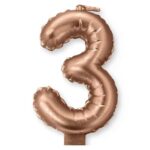 Κεράκι Rosegold Αριθμός 3