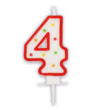 Κεράκι Τούρτας Aριθμός 4 πουά
