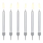 Κεράκια τούρτας Ασημί (6 τεμ)