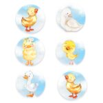 Ξύλινες Κονκάρδες Παπάκια (6 τεμ)