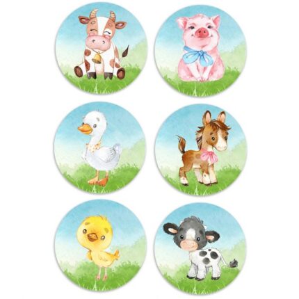 Κονκάρδες Ζωάκια Φάρμας (6 τεμ)