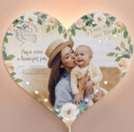 Ξύλινο Φωτιστικό καρδιά - Μαμά Φλοράλ