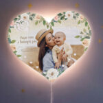 Ξύλινο Φωτιστικό καρδιά - Μαμά Φλοράλ - Image 2