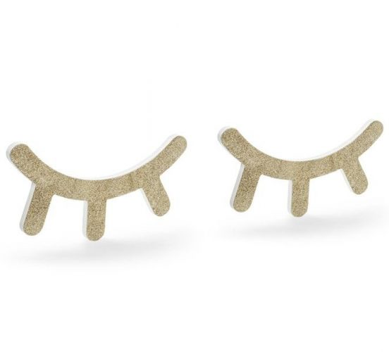 Ξύλινο διακοσμητικό τοίχου Ματάκια-Βλεφαρίδες (2 τεμ)