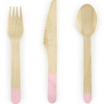 Ξύλινο σετ φαγητού ροζ (18 τεμ)