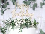 Ξύλινο topper τούρτας Happy Birthday - Image 2