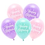 Λάτεξ μπαλόνια Γενεθλίων Λεβάντα Mix (5 τεμ)