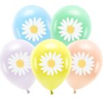 Λάτεξ μπαλόνια Παστέλ - Μαργαρίτες (5 τεμ)