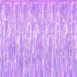 Λιλά Μεταλλική Κουρτίνα Πάρτυ 200x100cm