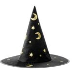 Μαύρο Καπέλο Μάγισσας με αστέρια