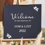 Μαυροπίνακας με κιμωλίες για καμβά γάμου-βάπτισης