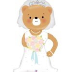 Μπαλόνι αρκουδάκι Νύφη με χεράκι 107 εκ