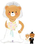 Μπαλόνι αρκουδάκι Νύφη με χεράκι 107 εκ - Image 3