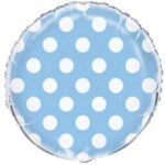 Μπαλόνι γαλάζιο πουά 45 εκ