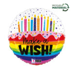 18" Μπαλόνι γενεθλίων 'Make a Wish' Rainbow