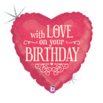 18" Μπαλόνι Καρδιά 'With Love on your Birthday'