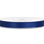 Navy μπλε σατέν φαρδιά κορδέλα (25m)