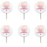 Topper Cupcake Αερόστατο κορίτσι (6 τεμ) - Image 2