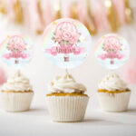 Topper Cupcake Αερόστατο κορίτσι (6 τεμ)