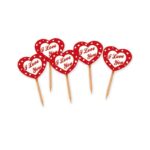 Topper Cupcake - Καρδιά I Love You (25 τεμ)
