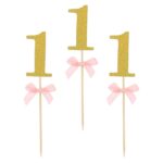 Οδοντογλυφίδες πάρτυ 1st Birthday ροζ (10 τεμ)