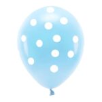 13'' Παστέλ μπαλόνια Γαλάζιο Πουά (6 τεμ)
